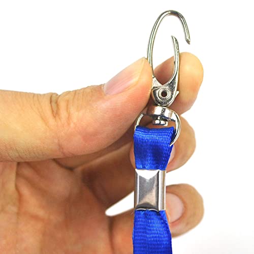 Lanyards 100Pcs Bulk Lanyard for Id Badges,Badge Lanyards Swivel Hooks Clips Great for Name Tags Badge - color: Blue