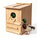Extra-Large Wood Duck House - Handcrafted Natural Solid Wood Nesting Box for Wood Ducks & Mergansers, Easy Pole Mounting Kit for Pond, Wetland & Backyard