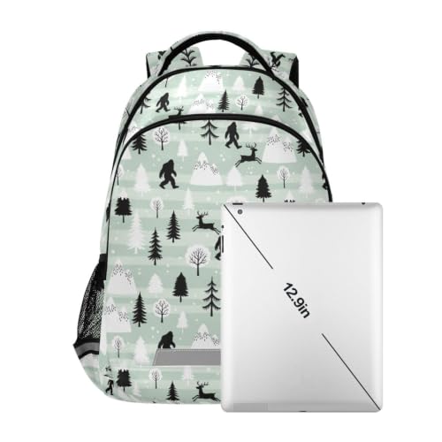 Kids Bigfoot Backpack for Boys Girls School Bags | Elementary Middle, Travel Daypack Lightweight Waterproof with Reflective Strip - color: Bigfoot