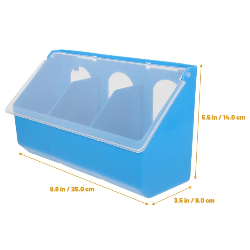 Outanaya 2-Pack Pigeon Feeder and Waterer for Cage 3-Hole Hanging Bird Feeding Box with Lid Grit Holder and Food Container for Pigeons 9.84 X 5.51 X 3.54 in