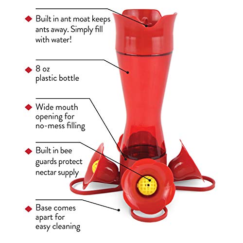 Perky-Pet Red Hummingbird Feeder - Pinch Waist Design for Easy Feeding - Humming Bird Feeder for Outdoors - 403CO - 8 oz Capacity (Pack of 6) - size: No Size (Pack of 6)