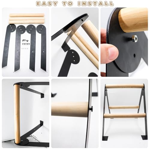 Chicken Roosting Bars, Wooden Perch with Metal Stand, Roosting Bars for Coop, Coop Accessories, Chicken Enrichment Toys