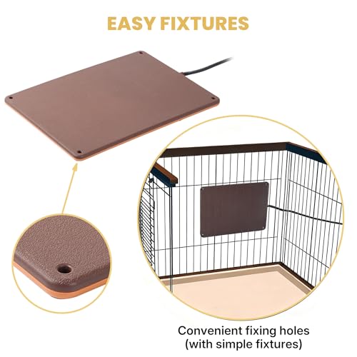 Small Animal Heating Pad, Small Animal Bed, Large Outdoor/Indoor Winter Thermal Heating Pad for Rabbits, Guinea Pigs & Chickens, Waterproof & Chew-Resistant, 30W Energy-Efficient (L:15.7" x 11") - size: L: 15.7" x 11"