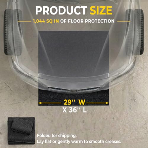 Oil Spill Mat - Garage Floor Mat, Absorbent Oil Pad, Premium Maintenance Mat, Waterproof, Contain Liquid, Protect Garage Surface from Spill & Stain, Reusable, Washable, Durable, Black, 29”x36” - size: 2'5" x 3' (Rectangular)