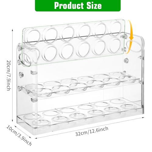 Clear Egg Holder for 36 Eggs, Egg Storage for Refrigerator, PET Egg Container for Kitchen Countertop, Egg Dispenser, Egg Tray