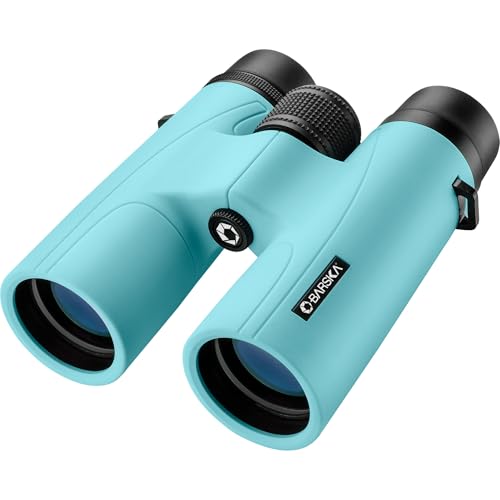 Barska Crush 10x42 Binoculars – Lightweight, Compact & Shockproof Design in Bright Colors for Hiking, Travel, Concerts, Sports, Great Gift Idea – Case & Strap Included - color: Breeze Blue