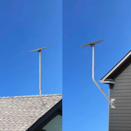 Universal Adjustable Mounting Pole, Steel J-Mount for Attic Outdoor Roof Wall Installation, Weatherproof Mast Pole, Mounting Bracket and Hardware Included (Diameter 1 1/4", Length 49 3/4", White) - size: 49.75"