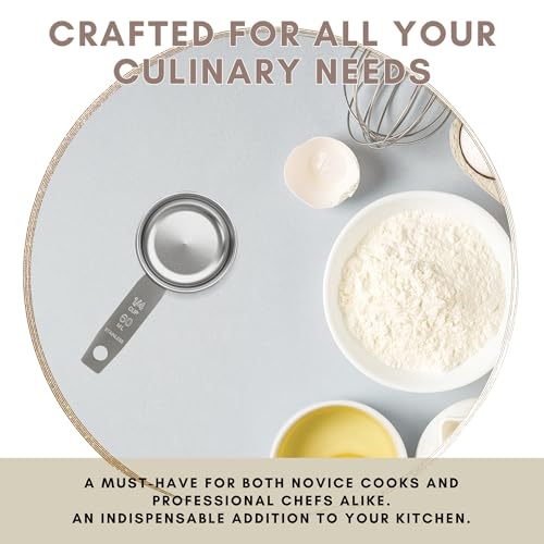 1/4 Cup Stainless Steel Measuring Cup | Sturdy Metal 60 ml | 60 cc | 2 oz | Single Cup for Wet and Dry Ingredients | Great for use as 1/4 Cup Dog Food Scoop - 1 PK - size: 1/4 Cup