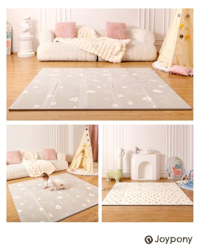 Joypony Baby Play Mat, 47 x 47 Inch Foldable Play Mats for Babies and Toddlers, Waterproof & Anti-Slip Portable Baby Floor Mat for Playpen with Travel Bag. - size: 47x47x0.4 Inch