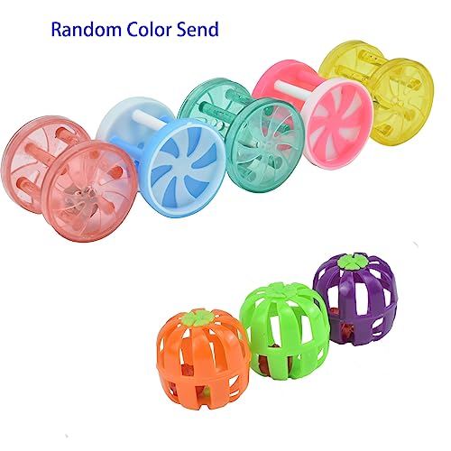 8pcs Bird Cat Ball Toy with Bell Parakeets Foraging Foot Talon Training Set | Cockatiel Chewing Rattle Balls,Conures Feeder Toys, Parrot Cage Activity Accessories for Budgie, Small to Medium Size - size: 8 pcs bird toys