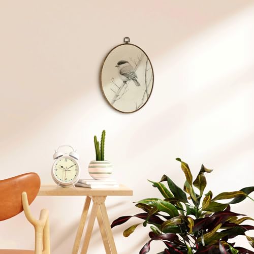 EGVQK Vintage Bird Oval Wall Art, Rustic Bird Sketch Painting Framed Canvas Prints Wall Art, Vintage Animal Oval Canvas Hanging Wall Decor for Farmhouse Room Bedroom Spring Decorations, 8.5x11.5in - color: animal_18