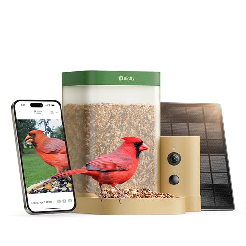 Bird Feeder with Camera for Rookie - Solar Powered Outdoor Bird Feeder with Dual Night Vision, AI Recognition, Slow Motion & IP66 Waterproof, Ideal for BirdLovers (AI by Subscription) - style: AI by Subscription