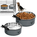 Dog Crate Bowls, 2 Pack Stainless Steel Kennel Water Bowl Hanging No Spill | Mountable Food & Water Dispenser, Elevated Feeder for Crate Cage, for Small to Medium Pets Cat Puppy Bunny Guinea Pig Ferret - color: Gray