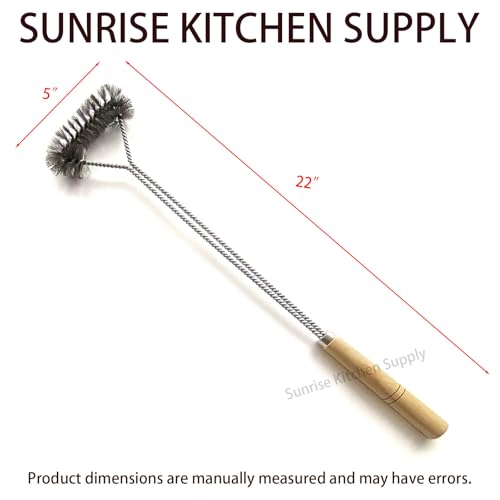 SUNRISE Fryer Brush with Long Handle (Stainless Steel, Single Brush) - color: Stainless Steel, size: Single Brush