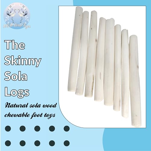 by M&M 5511 Pk16 Small Sola Logs - Handcut Skinless Skinny Sola Wood Logs, Natural Chewing Fun, Breaks with Ease by Beaks and Feet, Great Foraging Fun for Sm to Med Size Pet Birds
