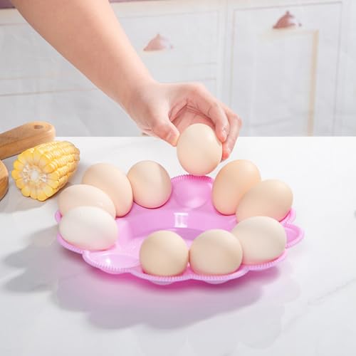 Abaodam 4Pcs Easter Plastic Egg Holder, Deviled Egg Containers Storage for Fridge, Easter, Thanksgiving Party Kitchen Supplies (Random Color)