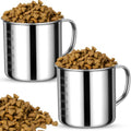 2 Pcs Dog Food Scoop 1.5 Cup,304 Stainless Steel Measuring Cups,1.5 Cup Measuring Scoop for Dogs, Cats, Birds & Rabbits - size: 1.5 CUP