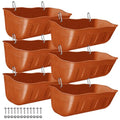Hanging Chicken Feeders,Duck Feeder Waterer,Small Feed Trough 1.3 Quart 6 Pack,Hanging Fence Feed Trough for Poultry,Terracotta - color: Terracotta, size: 1.3 Quart (6 Pack)