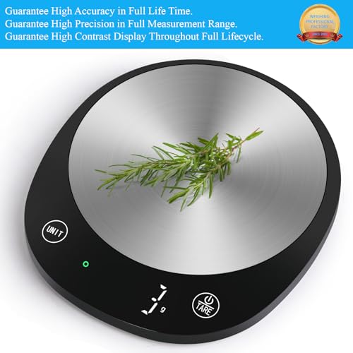 Homebuds 22lb Digital Food Scale Grams and Ounces in 1g, High Precision Assured by Kitchen Scale Professional Factory Since 2001, Gram Scale for Cooking and Baking, LED, 3*AAA Included, Black - color: Black