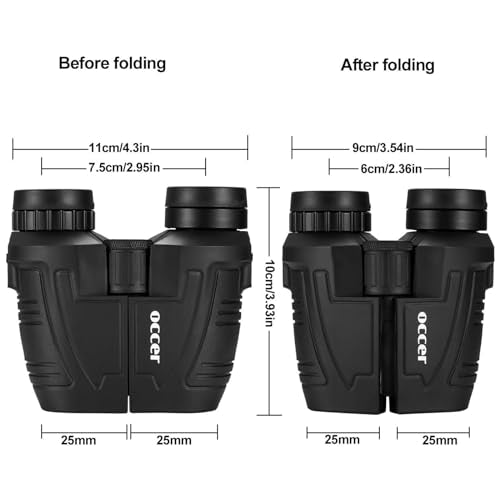 Occer 12x25 Compact Binoculars for Adults and Kids | High Powered, Easy Focus, Large Eyepiece for Bird Watching, Cruise Ship, Outdoor Hunting, Travel, Sightseeing