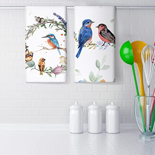 Frienda 4 Pcs Cardinal Kitchen Towels Decorative Dish Hand Towels 24 x 16 Inch Bathroom Cloth Set with Hanging Loop Absorbent for Spring Summer Farmhuose Home Kitchen Decor Gift