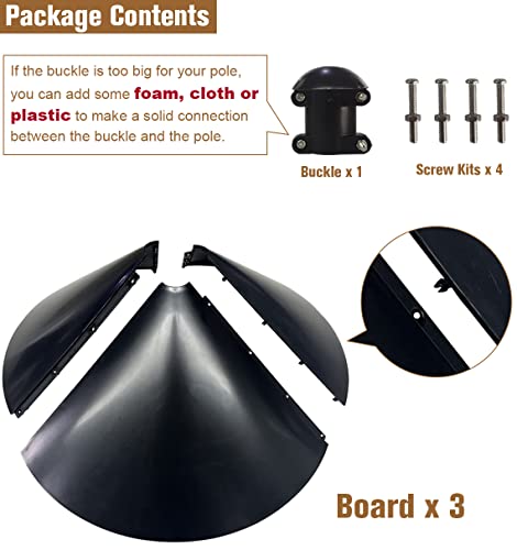 Squirrel Baffle for Bird Feeder Pole, Outside Pole Mount Bird House Guard for Outdoor Shepherd’s Hook, 19 Inch Diameter, 1 Pack - size: Pole mount-1