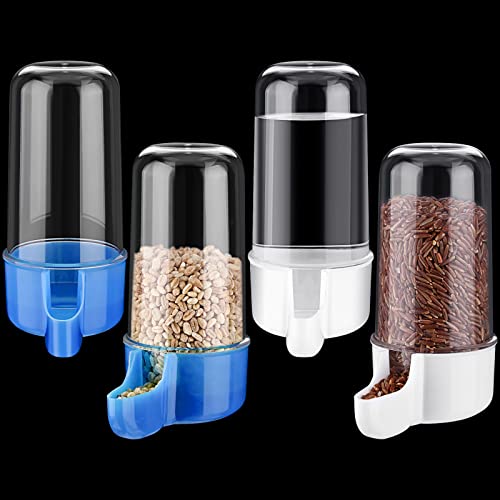Weewooday 4 Pcs Bird Water Dispenser for Cages Automatic Bird Water Feeder Hamster Cage Waterer Accessory Drinker Bottle for Hamster Parrot(Classic Style,Blue, White,200 ml) - color: Blue, White, size: 200 ml, style: Classic Style
