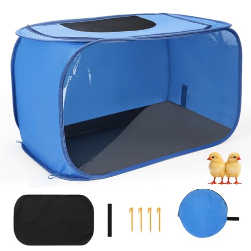 Chicken Brooder Box for Chicks, Pop Up Chick Brooder Kit | Clear Window, Waterproof Mat & Storage Bag, Square Indoor Outdoor Baby Chicken Starter Kit