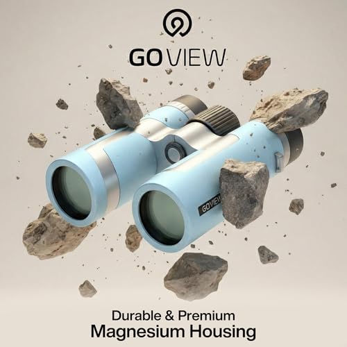 ZOOMR 10x34 Binoculars for Adults, BAK4 Prism - Miami Blue | Lightweight, Fully Multi-Coated Optics, Smartphone Adapter Compatible, Waterproof IPX5/6 PORTR™ Strap with Easy Click Closure - color: Miami Blue
