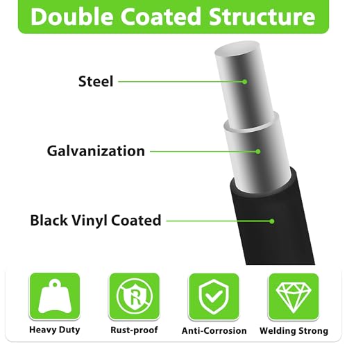 Black PVC Coated Welded Wire Fencing,2"x3" 16 Gauge,48inch H x 100ft L Garden Wire Fence Roll,2/3/4/5/6ft Tall x 50/100 ft Long Hardware Cloth Metal Mesh for Yard,Farm,Chicken,Dog,Vegetable Protection - color: Black, size: 2"x3" 48inx100ft