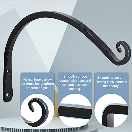 Gtongoko 12" Outdoor Plant Hanger Wall Bracket, Heavy Duty, 2 Pack | 57lb Capacity,Rust-Resistant Finish,Easy Installation,Fit Hanging Baskets,Ideal for Bird Feeders & Lanterns - size: 12 Inch, style: C-shape