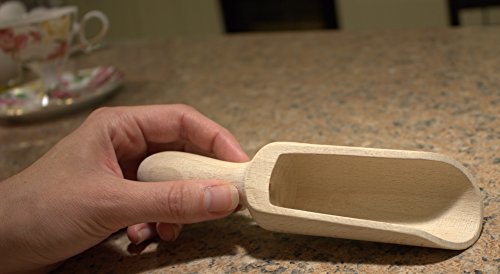 efo Large Wooden Scoop Set of 3 – Rustic Bathsalt Scoop - Multipurpose Wooden Spoon - Wood Salt and Spice Scoops – Stylish Wooden Candy Spoon - Washing Powder Scoops - 3 pcs, size 6.7" / 17cm - size: Set 3x6 3/4" (17cm)