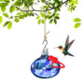 Pozfun Small Hummingbird Feeders for Outdoors Hanging,Hand-Blown Glass Hummingbird Feeder with Silicone Feeding Perch,Never Leak,Gardening Gifts for Woman Man - color: Dotted Blue