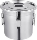 3.17Gal 304 Stainless Steel Airtight Canister,Metal Bucket Large Stainless Steel Canisters - Locking Clamp & Airtight Lids - Dog Food/Bird Seed/Coffee Storage Container - color: 3.17 GAL