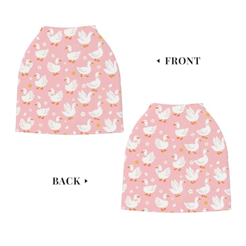 Goose Baby Stuff Car Seat Covers for Boys and Girls, Pink Multi-use Carseat Canopy Shower Gifts Stretchy Infant Carseat Cover - color: goose pink