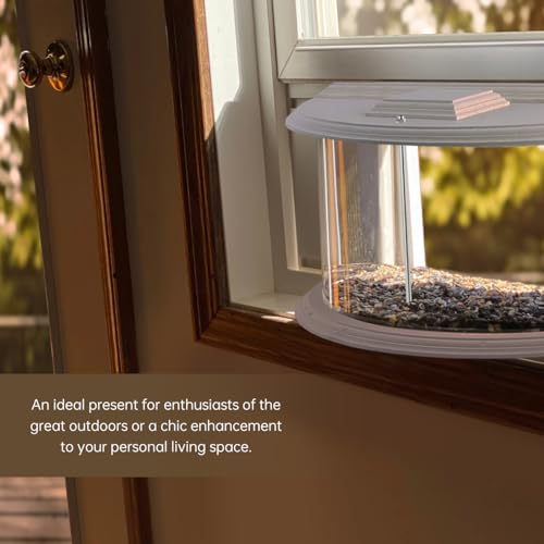 JOYSEUS Window Bird Feeder, 180° Clear View Bird Feeder, Durable and Elegant in-Window Bird Feeder for Watching Birds - Embrace The Delight of Bird Feeder.