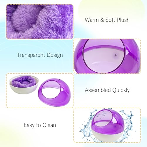 kathson Plastic Bird Nest Chewproof Small Bed with mat Hanging House Hut Bird Cage Breeding Hatching Nest Washable Parakeet Nest for Parrot Budgie Love Bird Canary (Purple) - color: Purple