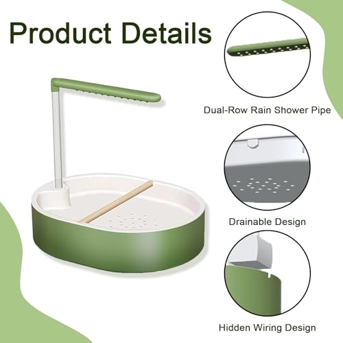 Parrot Shower, Automatic Parakeet Bird Bath with Pump, Large Bird Shower Fountain, Bird Bath for Parakeets for Pet Birds, Conure, Cockatoo, Budgie, Lovebird, Finches