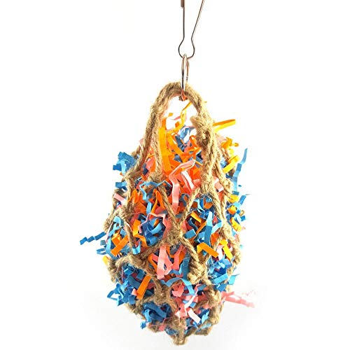 Litewoo Bird Foraging Shredding Nest Chew Hanging Toy for African Grey Cockatoos Conure Parakeet Quaker Cockatiel Cage Accessories - color: Toy1