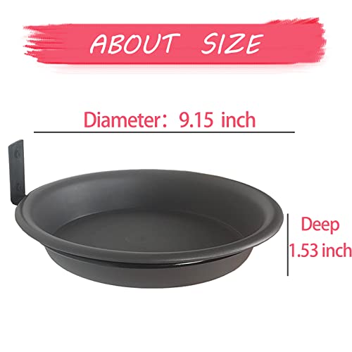 2 Bird Feeders Tree Mounted with Heavy Duty Sturdy Steel, 9.15” in Diameter×1.53" Deep Dark Brown Bird Bath Tray,Installed on Wooden Fences, Trees, Deck,Indoor and Outdoor Walls
