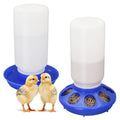 Chick Feeder and Waterer Set No Waste Automatic Chicken Feeder and 1L Waterer for Baby Chicks, Ducks, and Quail – Brooder Starter Kit (Blue) - color: Blue