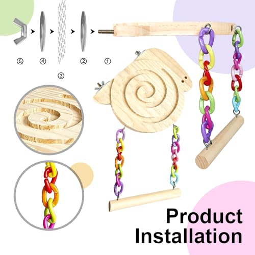 Parakeet Toys, Foraging Toys for Birds with Swing,Help Parakeet Eat Slowly to Prevent Bloating or Choking,Puzzle Bird Toys.