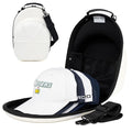 Golf Hats Baseball Caps Travel Case - Hat Carrier & Organizer | White Hard-Shell | Fits 6 Caps | Protect Hats | Ventilated EVA, Double Zipper, Handle & Strap