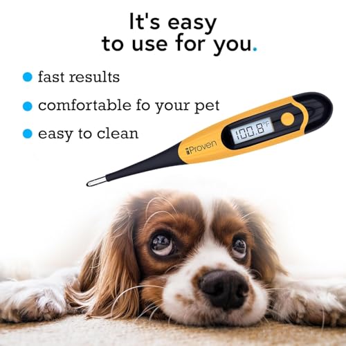 iProven Dog & Cat Thermometer for Fast and Accurate Fever Detection | Comfortable Flexible Tip, Waterproof Pet Thermometer, Quick Readings in 20 sec, Whelping and veterinary supply (5 Packs)