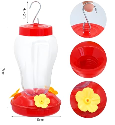 Plastic Hanging Hummingbird Feeders (Pack of 2) – Durable Outdoor Nectar Feeders, Easy Fill & Clean, Leak-Resistant Garden Feeders for Backyard & Patio