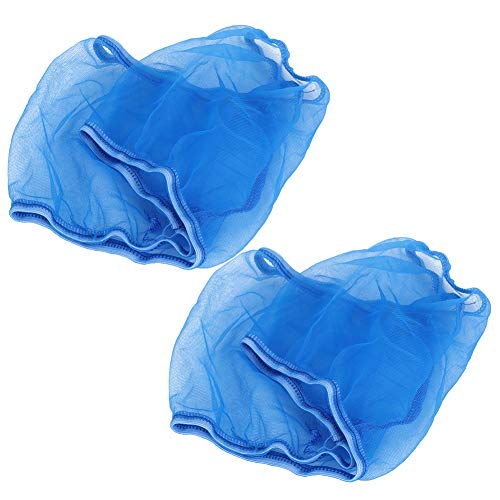 2PCS Bird Cage Cover, Bird Cage Seed Catcher, Adjustable Soft Airy Nylon Mesh Net, Birdcage Cover Skirt Seed Guard for Parrot Parakeet Macaw African Round Square Cages (S) - color: Blue