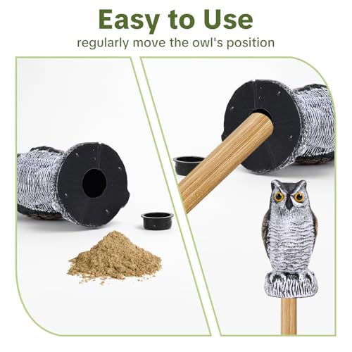 OFFO Fake Owl, Owl Statue for Garden and Yard Decoration, Weatherproof Plastic Outdoor Owl Decor for Porch Pool Patio Yard, 10-Inch Height, Round Ear Owl - color: Round Ear Owl Brown, size: 10 in