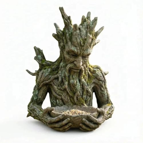 The Quiet Offering A Tree-Integrated Bird Feeding Sculpture, Artificial Millennial Ancient Tree Bird Feeder with Hidden Keyhole Hanger, Unique Patio, Yard, Garden Ornament for Birds Lovers (A)