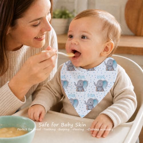 Baby Organic Cotton Teething Cloth Newborn Baby Burp Cloth Bandana Drool Cloth for Drooling Cotton Baby Gifts - color: Elephant