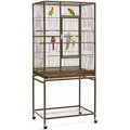 Yaheetech Wrought Iron Standing Large Parrot Parakeet Flight Bird Cage with Stand for Small Parrot Cockatiel Sun Parakeet Green Cheek Conure Lovebird Budgie Finch Canary, Palmer Green - color: Palmer Green